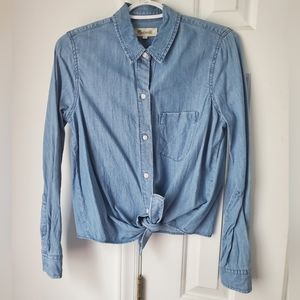 Madewell Denim Tie Front Button up